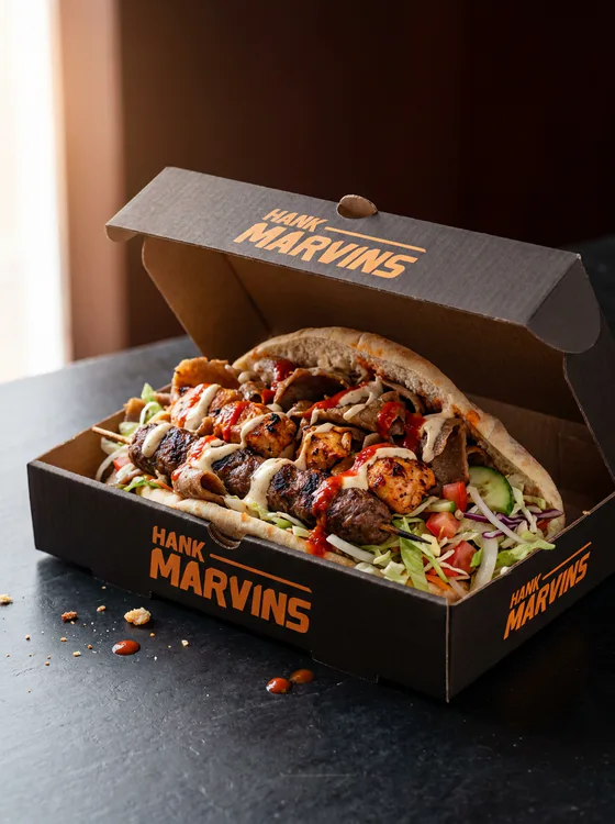 House special, served in Hank Marvins packaging